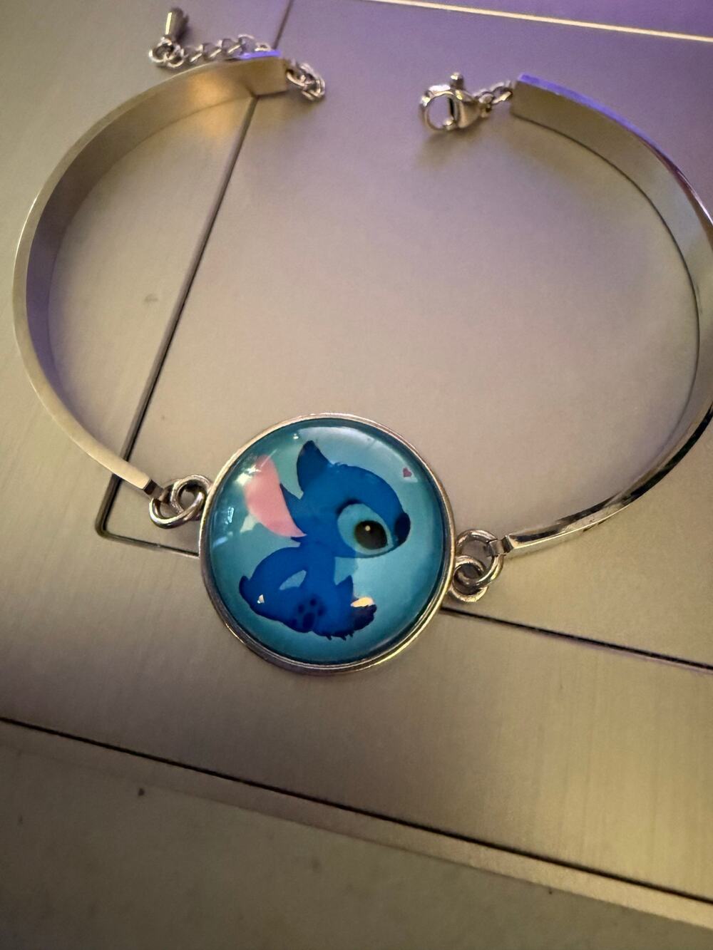 Lilo & Stitch Adjustable Bracelet Just a Girl Who Loves Stitch Silver Tone